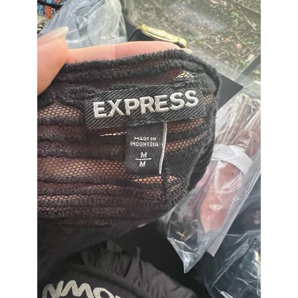 Lace Mesh Cropped Shirt Express Size M - Picture 7 of 7